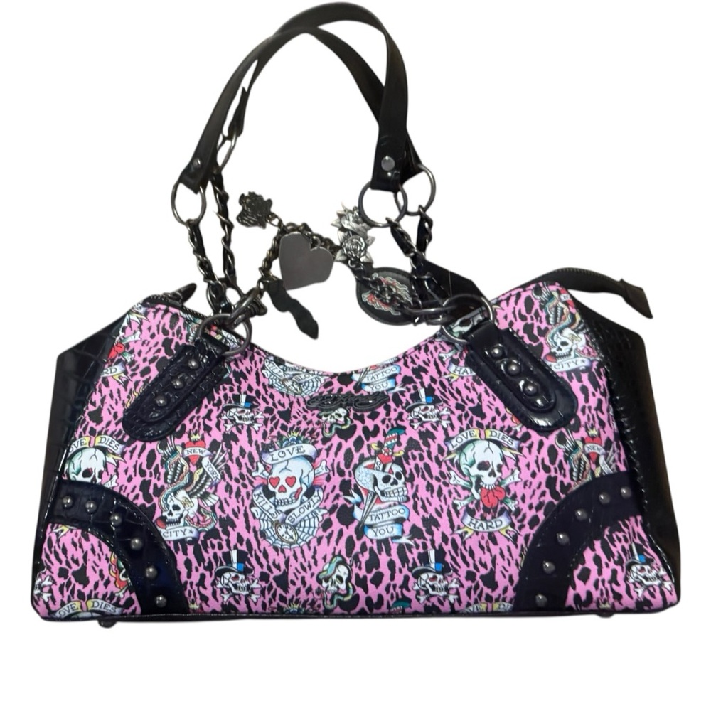 Ed Hardy Pink and Black Handbag